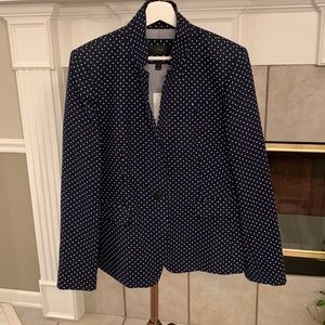 NWT J. Crew Regent Polka-dot Linen Blazer. Sz. 16